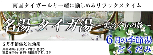 【無料】6月の名湯タイガ湯　どくだみ湯